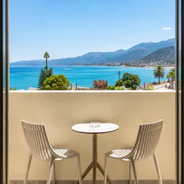 Private balcony overlooking Stalis Bay